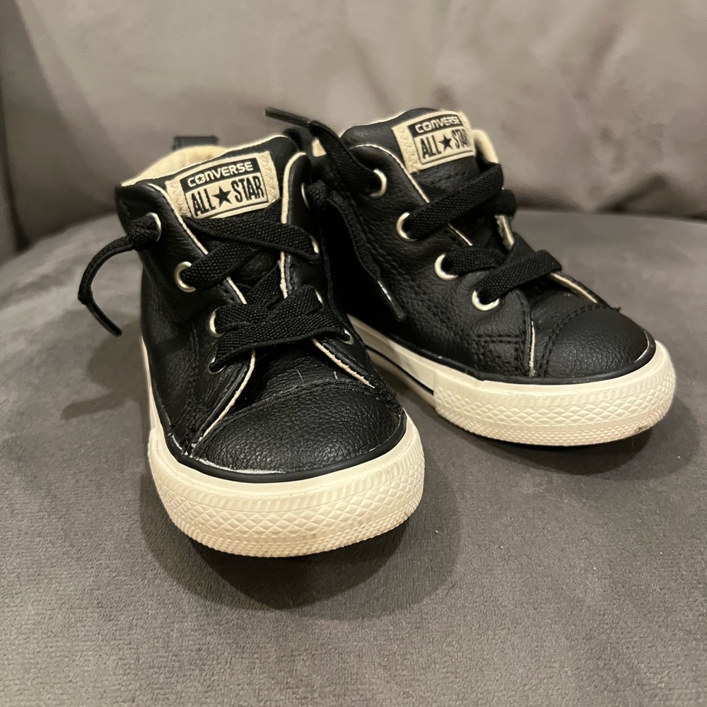 Black toddler converse high tops